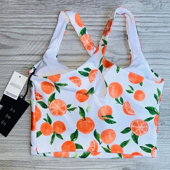 🍊 YPB sculptLUX Strappy-Back Crop Tank Oranges Abercrombie & Fitch XS NWT - Picture 3 of 9